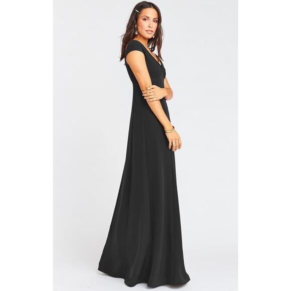 Show Me Your Mumu Zurich Knot Gown in Black Stretch Crepe S NWT - Picture 3 of 6